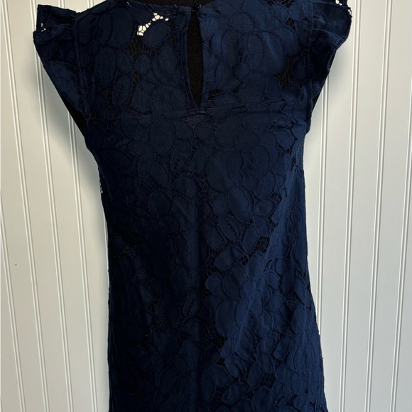 Monteau Lace Dress Short Navy Blue Womens Size Small Lined - Picture 4 of 15